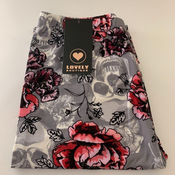 Womens One Sizes Skull Roses Leggings - Picture 7 of 7